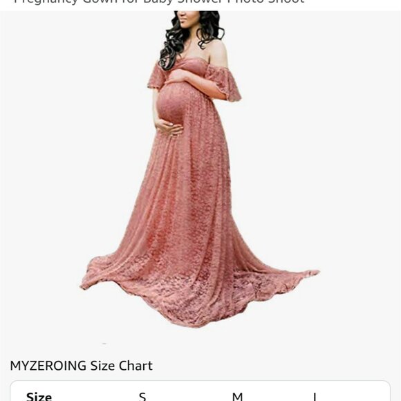 Pink lace maternity dress - Picture 2 of 2